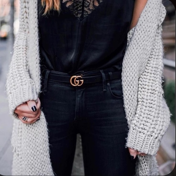 Gucci Belt Thin Black Gold - Picture 4 of 4